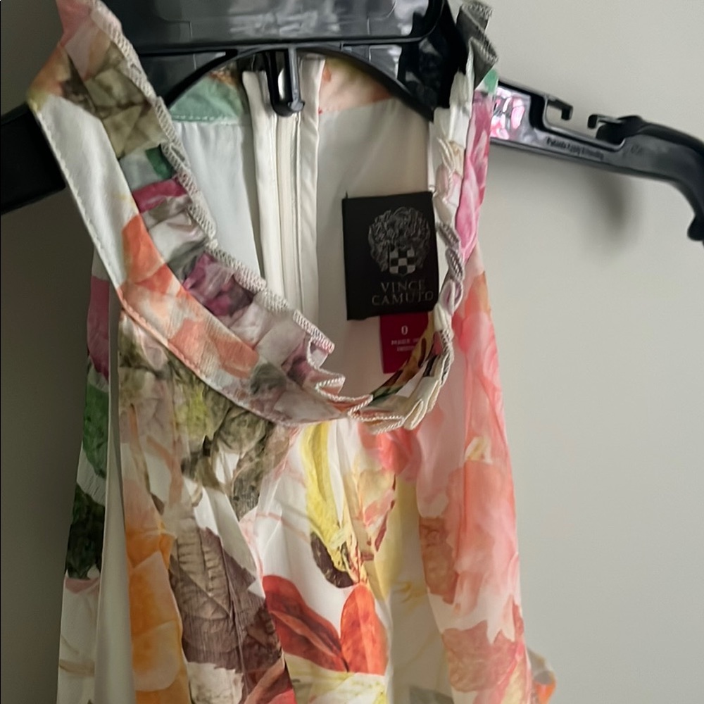Vince Camuto Multicolor Leaf Print Dress